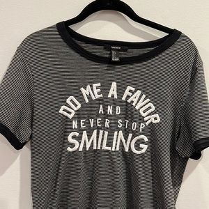 Forever 21 Black and White Striped T-Shirt